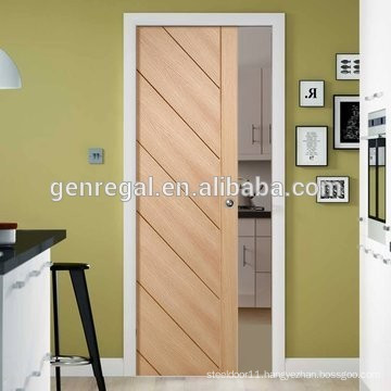 Interior wood pocket door